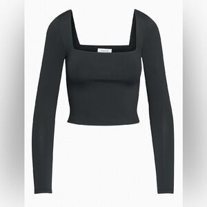 Babaton Contour Squareneck Longsleeve Black Womens Top Size XL Aritzia